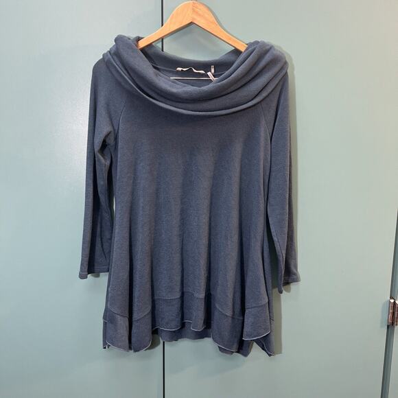 Soft Surroundings Cowl Neck Tunic Sweater Size Medium Petite Blue soft - Picture 1 of 8